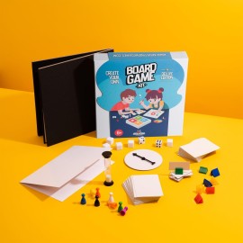 Create Your Own Board Game Set - DIY Kit with Blank Game Board, Game Pieces, Blank Cards, Dice, Spinner, Rulebook, Sand Timer - Build Your Own Game for Family Board Games