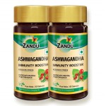 Zandu Ashwagandha Capsules (120 veg caps), Formulated with Pure Extracts of Ashwagandha, Immunity Booster, For Natural Body Strength, Stress Buster (Pack of 60 x 2)