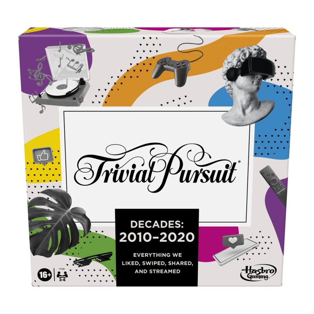 Hasbro Gaming Trivial Pursuit Decades 2010 to 2020 Board Game for Adults and Teens, Pop Culture Trivia Game for 2 to 6 Players, Ages 16 and Up Hasbro Gaming Trivial Pursuit Decades 2010 to 2020 Board Game for Adults and Teens, Pop Culture Trivia Game for 2 to 6 Players, Ages 16 and Up