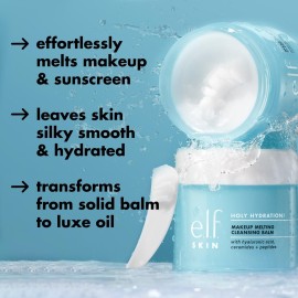 e.l.f. SKIN Holy Hydration! Makeup Melting Cleansing Balm, Face Cleanser & Makeup Remover, Infused with Hyaluronic Acid to Hydrate Skin e.l.f. SKIN Holy Hydration! Makeup Melting Cleansing Balm, Face Cleanser & Makeup Remover, Infused with Hyaluronic Acid to Hydrate Skin