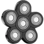 FOXSONIC Universal 6 Blade Replacement Heads for Mainstream Shaver Brands, Bald Shaver Replacement Heads with Blade Cover (Black)