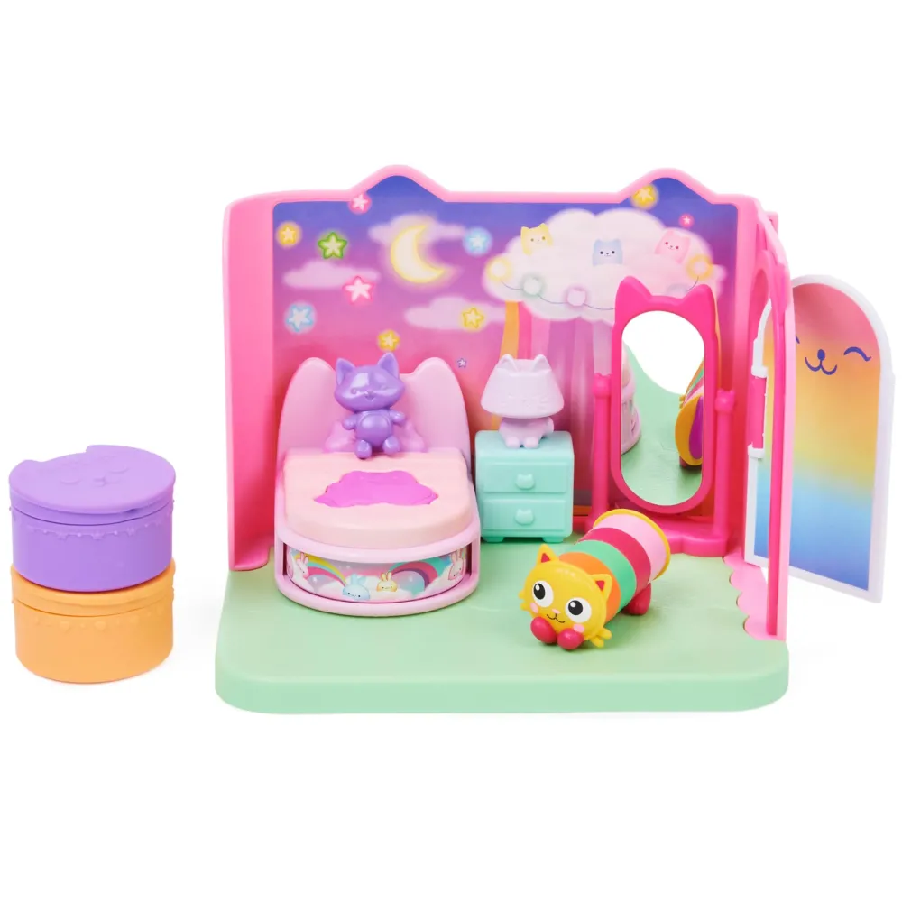 Gabbys Dollhouse, Sweet Dreams Bedroom with Pillow Cat Figure and 3 Accessories, 3 Furniture and 2 Deliveries, Kids Toys for Ages 3 and up