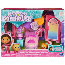 Gabbys Dollhouse, Sweet Dreams Bedroom with Pillow Cat Figure and 3 Accessories, 3 Furniture and 2 Deliveries, Kids Toys for Ages 3 and up