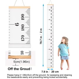 SUJAYU Growth Chart for Kids, Canvas Height Chart Ruler Removable Wood Hanging Wall Ruler Measurement Chart for Home Decoration (White) SUJAYU Growth Chart for Kids, Canvas Height Chart Ruler Removable Wood Hanging Wall Ruler Measurement Chart for Home Decoration (White)