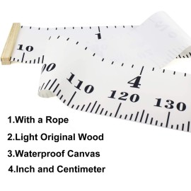 SUJAYU Growth Chart for Kids, Canvas Height Chart Ruler Removable Wood Hanging Wall Ruler Measurement Chart for Home Decoration (White) SUJAYU Growth Chart for Kids, Canvas Height Chart Ruler Removable Wood Hanging Wall Ruler Measurement Chart for Home Decoration (White)
