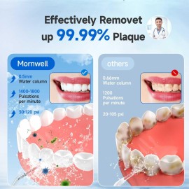 Water Flosser, Mornwell Water Flossers for Teeth - 330ML Tank USB Rechargeable Dental Flosser, IPX7 Waterproof 3 Modes & 4 Jet Tips Portable Dental Oral Irrigator,Professional Water Flosser Water Flosser, Mornwell Water Flossers for Teeth - 330ML Tank USB Rechargeable Dental Flosser, IPX7 Waterproof 3 Modes & 4 Jet Tips Portable Dental Oral Irrigator,Professional Water Flosser