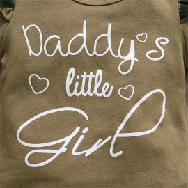 AMAWMW Baby Girl Clothes Set Daddys Little Girl Ruffle Romper Top Camouflage Pants Newborn Baby Girl Outfit 3-6 Months