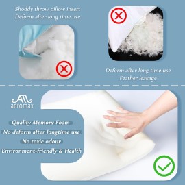 AM AEROMAX 12  20 Throw Pillow Memory Foam Pillow Insert - Rectangular Lumbar Support Pillow for Decorative Cushion Bed Couch Sofa - Non-Deforming Over Time AM AEROMAX 12  20 Throw Pillow Memory Foam Pillow Insert - Rectangular Lumbar Support Pillow for Decorative Cushion Bed Couch Sofa - Non-Deforming Over Time