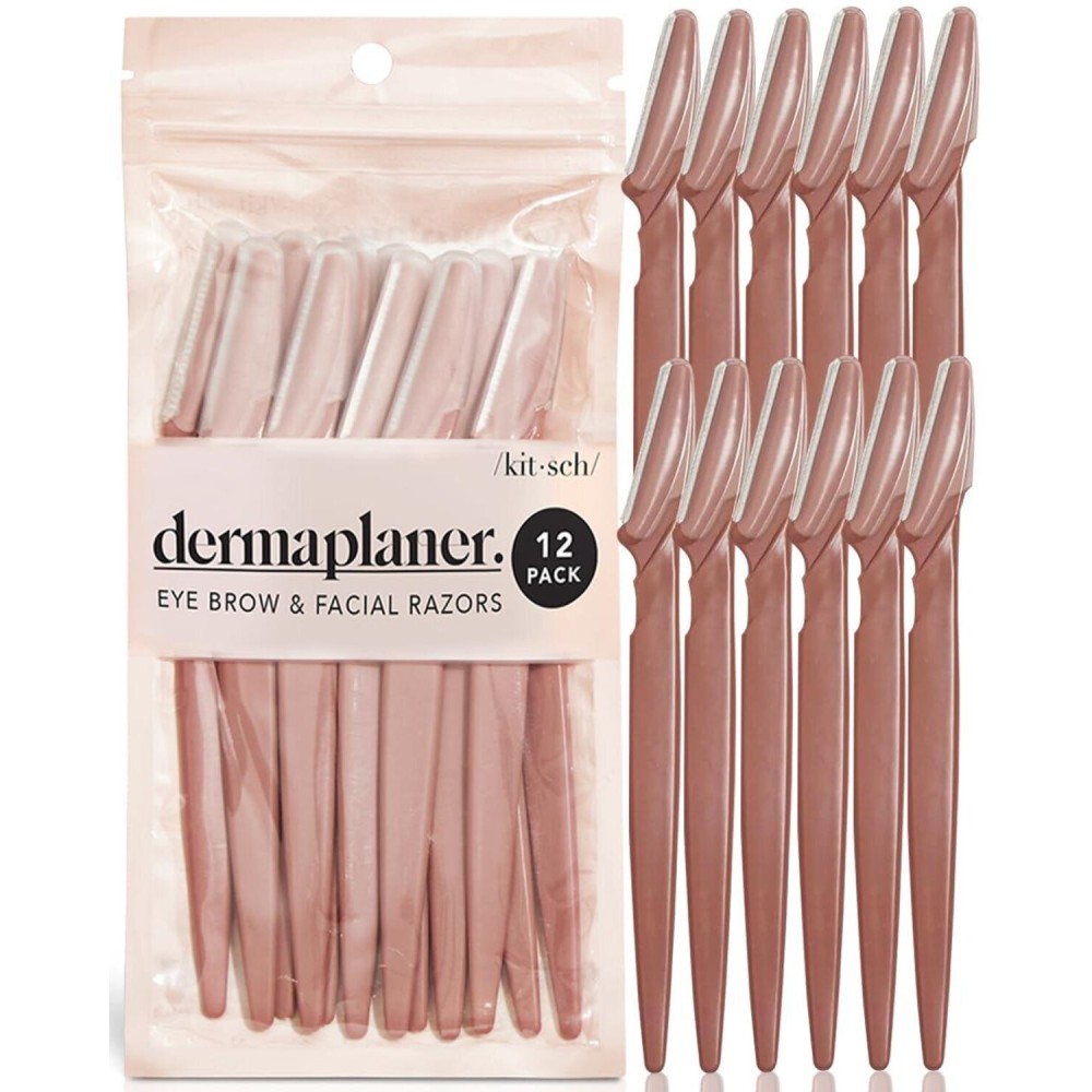 Kitsch Dermaplaning Tool - Face Razors for Women and Men, Eyebrow Trimmer and Face Shaver, Facial Hair Removal, Facial Razors for Women and Men, Dermaplane Razor - 12pc, Terracotta Kitsch Dermaplaning Tool - Face Razors for Women and Men, Eyebrow Trimmer and Face Shaver, Facial Hair Removal, Facial Razors for Women and Men, Dermaplane Razor - 12pc, Terracotta