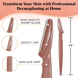 Kitsch Dermaplaning Tool - Face Razors for Women and Men, Eyebrow Trimmer and Face Shaver, Facial Hair Removal, Facial Razors for Women and Men, Dermaplane Razor - 12pc, Terracotta Kitsch Dermaplaning Tool - Face Razors for Women and Men, Eyebrow Trimmer and Face Shaver, Facial Hair Removal, Facial Razors for Women and Men, Dermaplane Razor - 12pc, Terracotta
