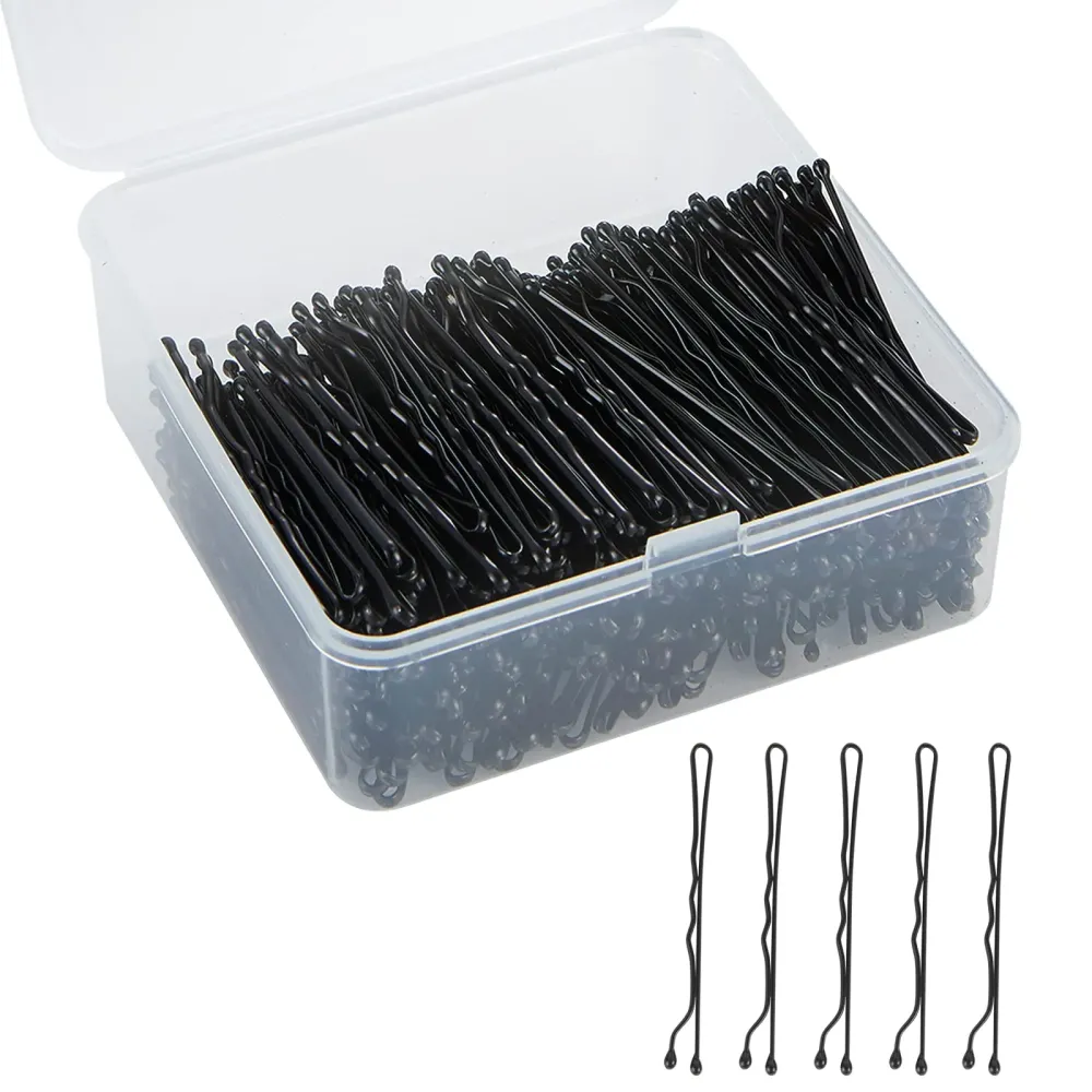 Bobby Pins, 400PCS Hair Black Bobby Pins for Women, 2025 Women Hair Pins, Bun Pins for Thick Hair Thin hair and All Hair Types, Hair Pins with Case, 1.97 inch