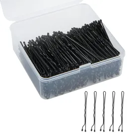 Bobby Pins, 400PCS Hair Black Bobby Pins for Women, 2025 Women Hair Pins, Bun Pins for Thick Hair Thin hair and All Hair Types, Hair Pins with Case, 1.97 inch