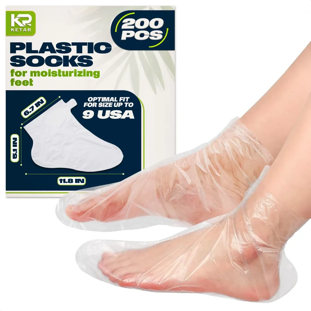 200Pcs Plastic Foot Covers Disposable Socks Foot Gloves - Paraffin Baths Foot Moisturizer Socks - Foot Moisturizing Socks Pedicure Bags for Feet Spa Socks for Women Plastic Socks for Moisturizing Feet 200Pcs Plastic Foot Covers Disposable Socks Foot Gloves - Paraffin Baths Foot Moisturizer Socks - Foot Moisturizing Socks Pedicure Bags for Feet Spa Socks for Women Plastic Socks for Moisturizing Feet