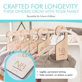Baby Clothes Dividers for Closet - Wood Size Dividers for Newborn to 24 Months, Nursery Organizer, Large 1in Letter Size (Set of 7) Baby Clothes Dividers for Closet - Wood Size Dividers for Newborn to 24 Months, Nursery Organizer, Large 1in Letter Size (Set of 7)