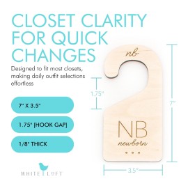 Baby Clothes Dividers for Closet - Wood Size Dividers for Newborn to 24 Months, Nursery Organizer, Large 1in Letter Size (Set of 7) Baby Clothes Dividers for Closet - Wood Size Dividers for Newborn to 24 Months, Nursery Organizer, Large 1in Letter Size (Set of 7)