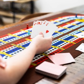 Tabletop Cribbage - Giant Spill-Resistant Neoprene Track Game Board (22 x 40) with 9 Pawns, Deck of Cards, & Travel Carry Bag - Classic Family Board Game Night & Bar Games - 2-4 Players, 30+ mins Tabletop Cribbage - Giant Spill-Resistant Neoprene Track Game Board (22 x 40) with 9 Pawns, Deck of Cards, & Travel Carry Bag - Classic Family Board Game Night & Bar Games - 2-4 Players, 30+ mins