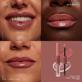 NYX PROFESSIONAL MAKEUP Shine Loud, Long-Lasting Liquid Lipstick with Clear Lip Gloss - Magic Maker (Dusty Nude Mauve) NYX PROFESSIONAL MAKEUP Shine Loud, Long-Lasting Liquid Lipstick with Clear Lip Gloss - Magic Maker (Dusty Nude Mauve)