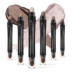 LUXAZA 6PCS Eyeshadow Stick Makeup Sets, Smoky Brown Cream Eyeshadow Pen,Metallic And Matte Shimmer Eye Shadow Eye Brightener Stick Pencil Crayon, B02-Fall Brown