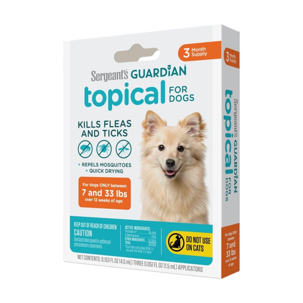 Sergeant\'s Guardian Flea & Tick Squeeze On for Dogs 7-33 lbs., 3 Count Sergeant\'s Guardian Flea & Tick Squeeze On for Dogs 7-33 lbs., 3 Count