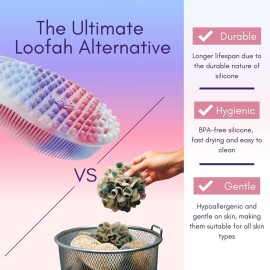 Avilana Silicone Body Scrubber - Dual-Sided Exfoliator for Men & Women, Gentle Loofah Alternative, Easy-to-Clean Silicone Shower Scrubber Avilana Silicone Body Scrubber - Dual-Sided Exfoliator for Men & Women, Gentle Loofah Alternative, Easy-to-Clean Silicone Shower Scrubber