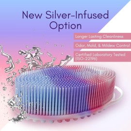 Avilana Silicone Body Scrubber - Dual-Sided Exfoliator for Men & Women, Gentle Loofah Alternative, Easy-to-Clean Silicone Shower Scrubber Avilana Silicone Body Scrubber - Dual-Sided Exfoliator for Men & Women, Gentle Loofah Alternative, Easy-to-Clean Silicone Shower Scrubber