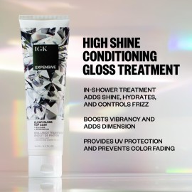 IGK EXPENSIVE Clear Gloss Top Coat | Shine + Strengthen + Smooth | Vegan + Cruelty Free | 4.2 Oz