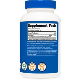 Nutricost Magnesium+ Extra Strength 420mg, 120 Capsules - 60 Servings. Magnesium Oxide and Glycinate - Non-GMO, Gluten Free, Vegan Friendly Nutricost Magnesium+ Extra Strength 420mg, 120 Capsules - 60 Servings. Magnesium Oxide and Glycinate - Non-GMO, Gluten Free, Vegan Friendly