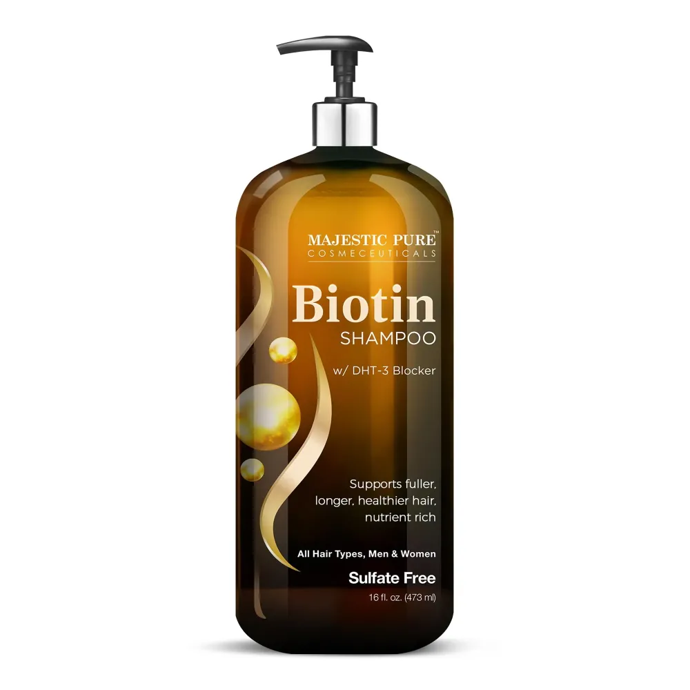 Majestic Pure Biotin Shampoo - Volumizing Shampoo for Hair Loss - with DHT-3 Blocker - Hydrating & Nourishing - Sulfate Free, for Men & Women - Thin Hair Shampoo - 16 fl oz Majestic Pure Biotin Shampoo - Volumizing Shampoo for Hair Loss - with DHT-3 Blocker - Hydrating & Nourishing - Sulfate Free, for Men & Women - Thin Hair Shampoo - 16 fl oz