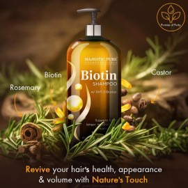 Majestic Pure Biotin Shampoo - Volumizing Shampoo for Hair Loss - with DHT-3 Blocker - Hydrating & Nourishing - Sulfate Free, for Men & Women - Thin Hair Shampoo - 16 fl oz Majestic Pure Biotin Shampoo - Volumizing Shampoo for Hair Loss - with DHT-3 Blocker - Hydrating & Nourishing - Sulfate Free, for Men & Women - Thin Hair Shampoo - 16 fl oz
