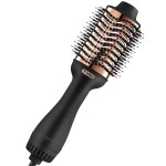 TYMO Hair Dryer Brush Blow Dryer Brush in One, 4 in 1 Ionic Hair Dryer and Styler Volumizer with Oval Titanium Barrel, Hot Air Straightener Brush for Smooth Frizz-Free Blowout, Gold