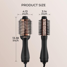 TYMO Hair Dryer Brush Blow Dryer Brush in One, 4 in 1 Ionic Hair Dryer and Styler Volumizer with Oval Titanium Barrel, Hot Air Straightener Brush for Smooth Frizz-Free Blowout, Gold TYMO Hair Dryer Brush Blow Dryer Brush in One, 4 in 1 Ionic Hair Dryer and Styler Volumizer with Oval Titanium Barrel, Hot Air Straightener Brush for Smooth Frizz-Free Blowout, Gold