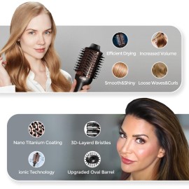 TYMO Hair Dryer Brush Blow Dryer Brush in One, 4 in 1 Ionic Hair Dryer and Styler Volumizer with Oval Titanium Barrel, Hot Air Straightener Brush for Smooth Frizz-Free Blowout, Gold TYMO Hair Dryer Brush Blow Dryer Brush in One, 4 in 1 Ionic Hair Dryer and Styler Volumizer with Oval Titanium Barrel, Hot Air Straightener Brush for Smooth Frizz-Free Blowout, Gold