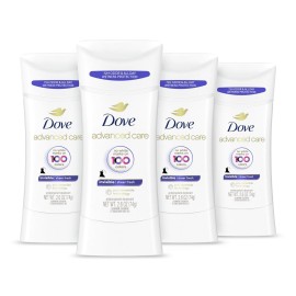 Dove Advanced Care Antiperspirant Deodorant Stick Sheer Fresh 4 Count Anti-stain antiperspirant deodorant for soft underarms 72-hour underarm odor protection and all-day sweat control 2.6 oz