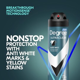 Degree Men Antiperspirant Spray Black + White 3 Count Protects from Deodorant Stains Instantly Dry Spray Deodorant 3.8 oz Degree Men Antiperspirant Spray Black + White 3 Count Protects from Deodorant Stains Instantly Dry Spray Deodorant 3.8 oz