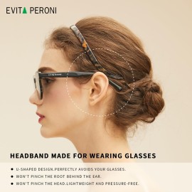EVITA PERONI Hair Band for Eyewear, No Pressure, Non Slip Fashion Thin Headbands for Women - Tortoise - Hairband for Women\'s Hair EVITA PERONI Hair Band for Eyewear, No Pressure, Non Slip Fashion Thin Headbands for Women - Tortoise - Hairband for Women\'s Hair