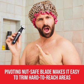 HAPPY NUTS The Ballber Electric Body Hair Trimmer for Men - Mens Body Groomer Kit for Privates - IPX7 Waterproof Shaver for Hard to Reach Areas