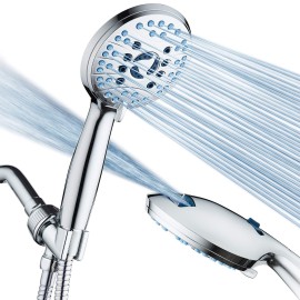 AquaCare High Pressure 8-mode Handheld Shower Head - Anti-clog Nozzles, Built-in Power Wash to Clean Tub, Tile & Pets, Extra Long 6 ft. Stainless Steel Hose, Wall & Overhead Brackets AquaCare High Pressure 8-mode Handheld Shower Head - Anti-clog Nozzles, Built-in Power Wash to Clean Tub, Tile & Pets, Extra Long 6 ft. Stainless Steel Hose, Wall & Overhead Brackets