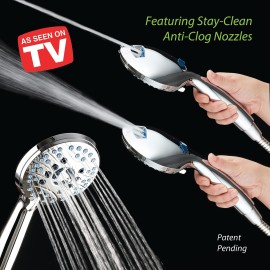 AquaCare High Pressure 8-mode Handheld Shower Head - Anti-clog Nozzles, Built-in Power Wash to Clean Tub, Tile & Pets, Extra Long 6 ft. Stainless Steel Hose, Wall & Overhead Brackets AquaCare High Pressure 8-mode Handheld Shower Head - Anti-clog Nozzles, Built-in Power Wash to Clean Tub, Tile & Pets, Extra Long 6 ft. Stainless Steel Hose, Wall & Overhead Brackets