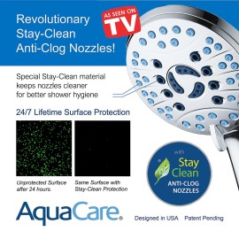 AquaCare High Pressure 8-mode Handheld Shower Head - Anti-clog Nozzles, Built-in Power Wash to Clean Tub, Tile & Pets, Extra Long 6 ft. Stainless Steel Hose, Wall & Overhead Brackets AquaCare High Pressure 8-mode Handheld Shower Head - Anti-clog Nozzles, Built-in Power Wash to Clean Tub, Tile & Pets, Extra Long 6 ft. Stainless Steel Hose, Wall & Overhead Brackets