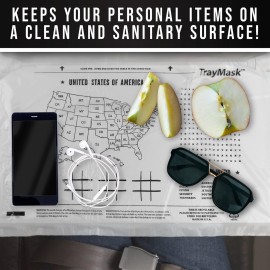 TrayMask Disposable Tray Table Cover | Must Have Airplane Travel Essentials | Perfect for Toddlers, Kids and Adults Travel Accessories | Provides a Fresh/Clean Layer of Protection | 10 Pack TrayMask Disposable Tray Table Cover | Must Have Airplane Travel Essentials | Perfect for Toddlers, Kids and Adults Travel Accessories | Provides a Fresh/Clean Layer of Protection | 10 Pack