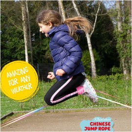 Kleintober I Chinese Jump Rope I Rubber Twist I Gummitwist I Indoor and outdoor toys I Stretchy rope for kids I With instructions for play I Outdoor toys for kids ages 8-12