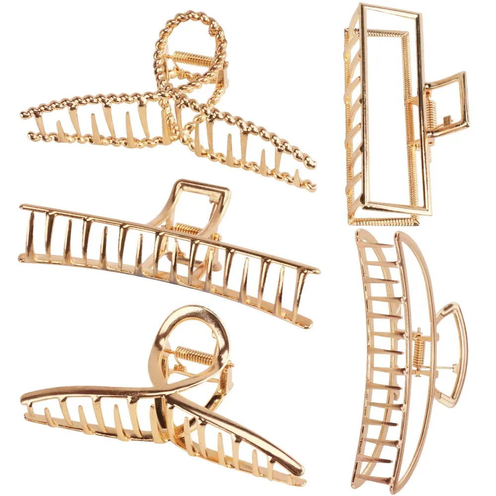 ANBALA Hair Claw Clips, Claw Hair Clips, Large Hair Clips for Thick Hair, Metal Hair Clips, Long Hair Clips, Big Jaw Clips for Hair, Butterfly Hair Clips Hair Accessories for Women Gold ANBALA Hair Claw Clips, Claw Hair Clips, Large Hair Clips for Thick Hair, Metal Hair Clips, Long Hair Clips, Big Jaw Clips for Hair, Butterfly Hair Clips Hair Accessories for Women Gold