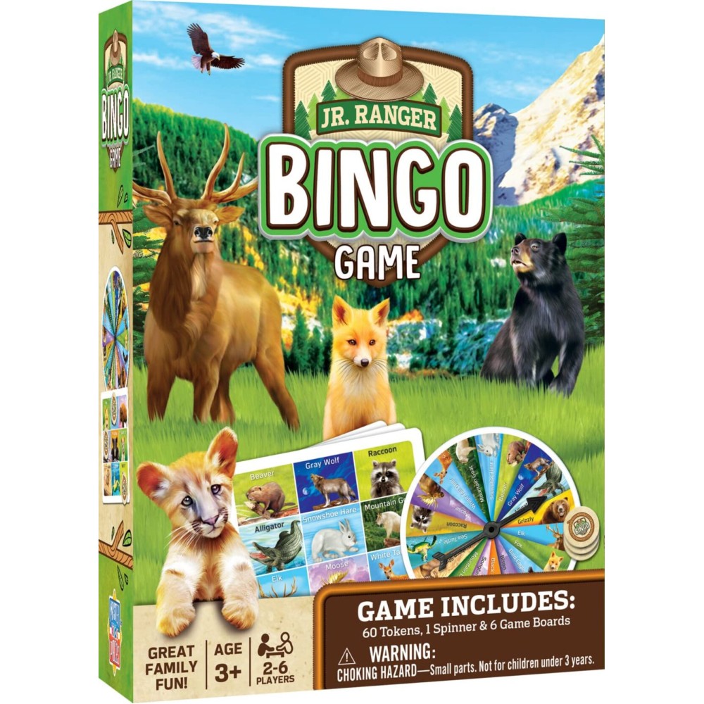 MasterPieces Officially Licensed Games - Jr Ranger Bingo Game - Tabletop Game for Kids & Family MasterPieces Officially Licensed Games - Jr Ranger Bingo Game - Tabletop Game for Kids & Family
