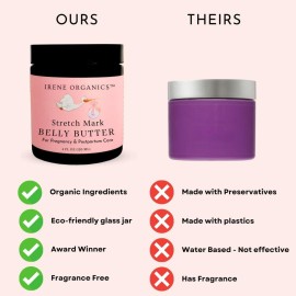 Organic Belly Butter for Pregnancy Stretch Mark Prevention and Treatment by Irene Organics - Award Winning Anti Stretch Mark Tummy Balm For Pregnancy and Postpartum 4oz - Hydrating Bump Cream Organic Belly Butter for Pregnancy Stretch Mark Prevention and Treatment by Irene Organics - Award Winning Anti Stretch Mark Tummy Balm For Pregnancy and Postpartum 4oz - Hydrating Bump Cream