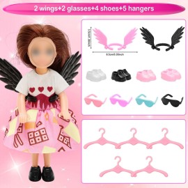 Miunana 25 PCS 5.3 Inch Girl Doll Clothes Dress Outfits and Shoes for Girl Doll Clothing with 4 Pairs of Shoes for 4-6 Inch Girl Dolls Clothes and Accessories Doll Top and Pants Doll Wings Miunana 25 PCS 5.3 Inch Girl Doll Clothes Dress Outfits and Shoes for Girl Doll Clothing with 4 Pairs of Shoes for 4-6 Inch Girl Dolls Clothes and Accessories Doll Top and Pants Doll Wings