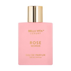 BellaVita Luxury ROSE Perfume for Women (100ml) | Floral, Oriental & Sweet Fragrance | Notes: Amber, Vanilla, Black Currant, Rose, Jasmine | Premium French Floral Fragrance