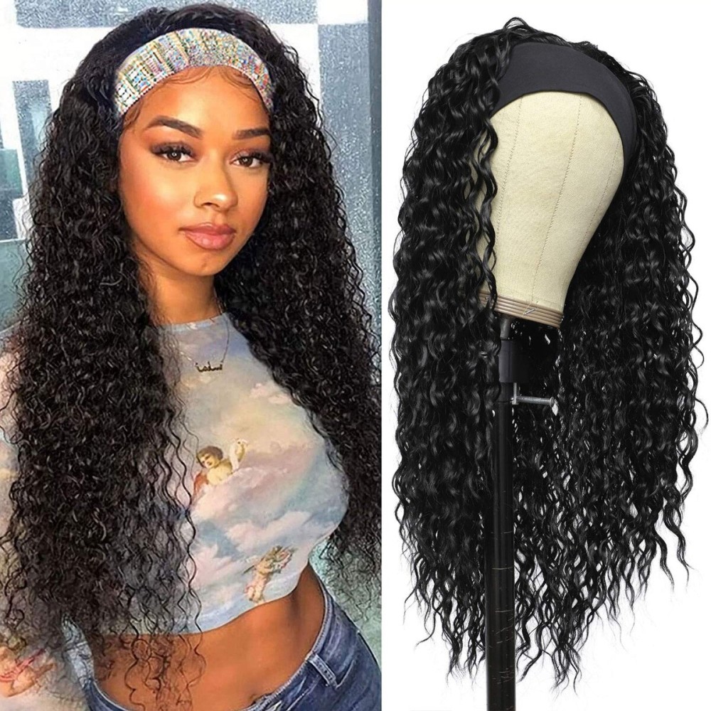 G&T Wig Headband Wigs for Black Women Wet and Wavy Headband Wig Curly Wave Synthetic Wigs Glueless Heat Resistant Long Wigs for Daily Party Use (24 inches) G&T Wig Headband Wigs for Black Women Wet and Wavy Headband Wig Curly Wave Synthetic Wigs Glueless Heat Resistant Long Wigs for Daily Party Use (24 inches)