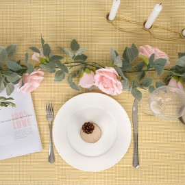 TELDRASSIL 4Pcs(26 FT) Artificial Rose Vine Fake Flower Garland Fake Silk Rose Hanging Vine for Wedding Party Background Arch Garden Background Decoration (Pink) TELDRASSIL 4Pcs(26 FT) Artificial Rose Vine Fake Flower Garland Fake Silk Rose Hanging Vine for Wedding Party Background Arch Garden Background Decoration (Pink)