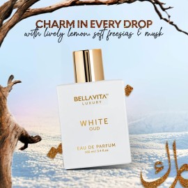 BellaVita Luxury White OUD Unisex Perfume 100Ml | Premium Arabic Men and Women Perfumes | Notes of Artemisia, Musk, Oud Vetiver and Freesias | Exquisite Unisex Arabian Perfume for Women & Men BellaVita Luxury White OUD Unisex Perfume 100Ml | Premium Arabic Men and Women Perfumes | Notes of Artemisia, Musk, Oud Vetiver and Freesias | Exquisite Unisex Arabian Perfume for Women & Men