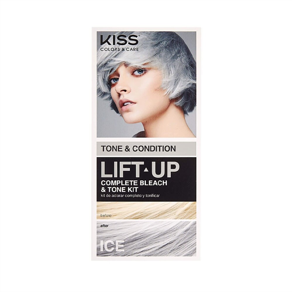 KISS Lift Up Complete Hair Bleach Kit with Revitalizing Plex Serum to Protect from Damage, Maximum Strength to Lighten Dark or Resistant Hair, Complete DIY 6-Pc Kit KISS Lift Up Complete Hair Bleach Kit with Revitalizing Plex Serum to Protect from Damage, Maximum Strength to Lighten Dark or Resistant Hair, Complete DIY 6-Pc Kit